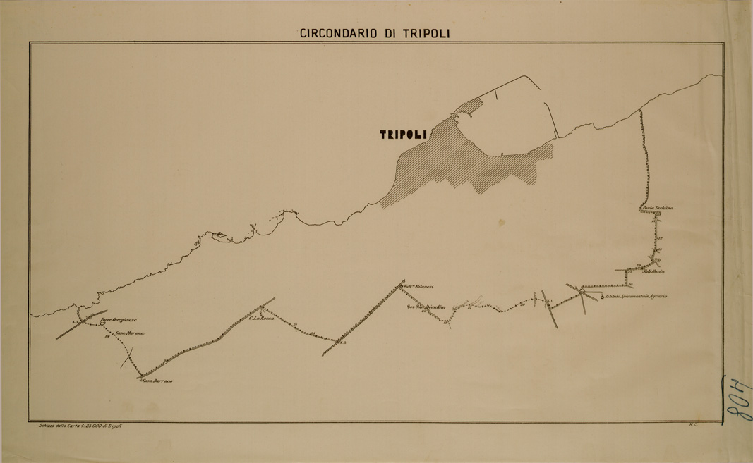 (N:31029) CIRCONDARIO DI TRIPOLI. (SE005003) Carte e stampe antiche: riproduzione a colori su carta (formato A1)