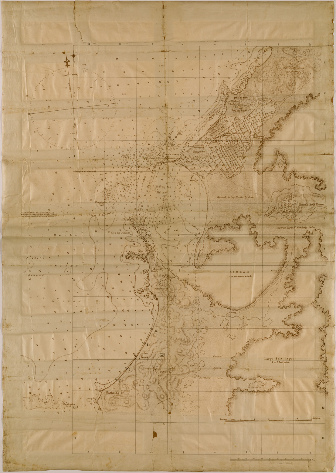 (N:31051) BENGASI. (SE005022) Carte e stampe antiche: riproduzione a colori su carta (formato A1)