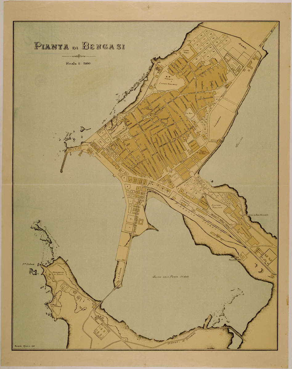 (N:31055) BENGASI. (SE005029) Carte e stampe antiche: riproduzione a colori su carta (formato A1)