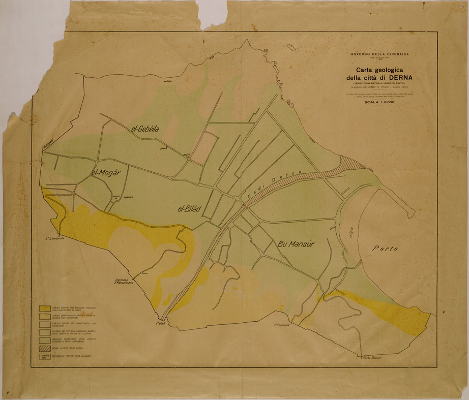 (N:31115) CARTA GEOLOGICA DI DERNA (SE005075) Carte e stampe antiche: riproduzione a colori su carta (formato A1)