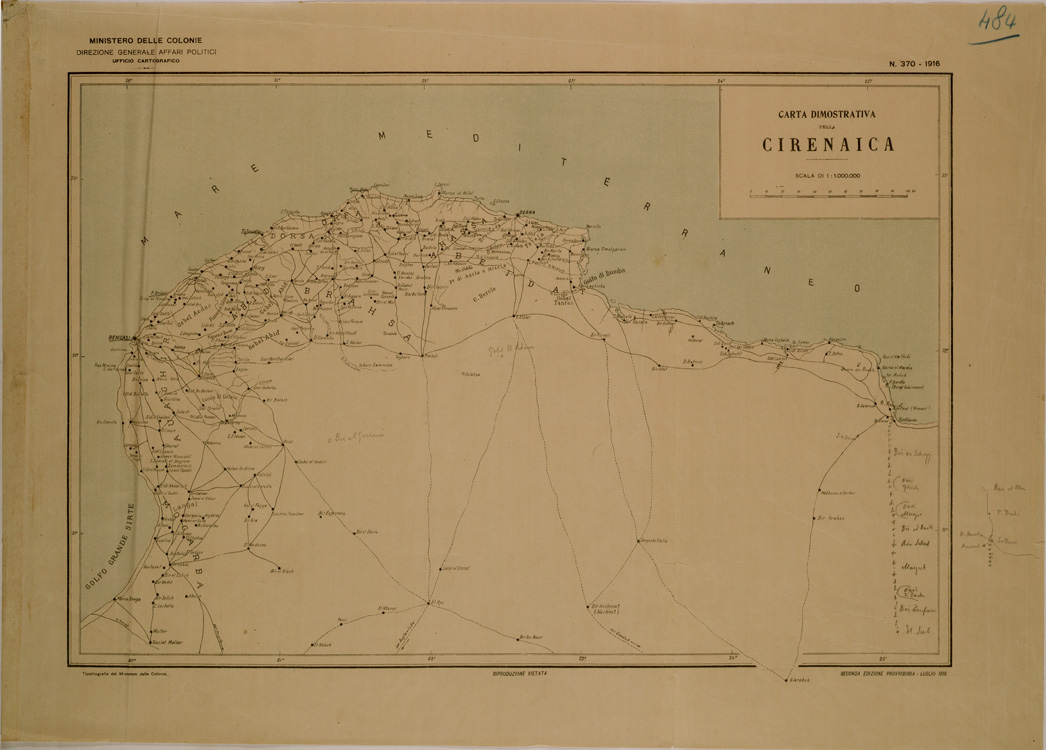 (N:31119) CARTA DIMOSTRATIVA DELLA CIRENAICA (SE005078) Carte e stampe antiche: riproduzione a colori su carta (formato A1)