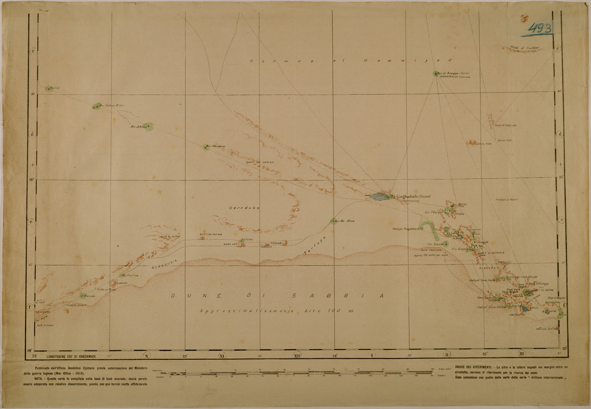 (N:31161) DESERTO LIBICO EL GEGHABUB GIARABUB TAVOLA SUD (SE005092) Carte e stampe antiche: riproduzione a colori su carta (formato A1)