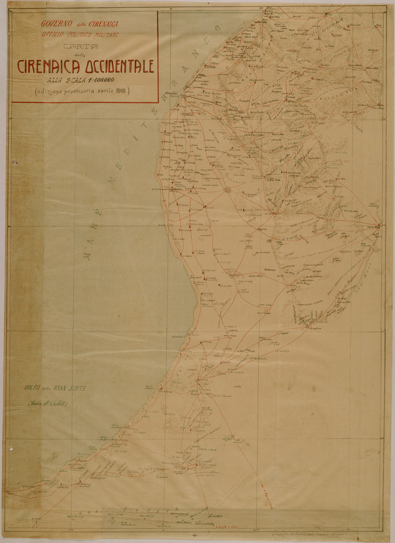 (N:31166) CARTA DELLA CIRENAICA OCCIDENTALE (SE005093) Carte e stampe antiche: riproduzione a colori su carta (formato A1)
