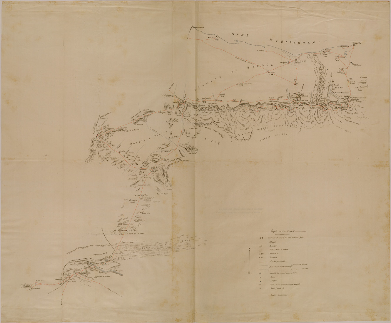 (N:31105) PRINCIPALI CAROVANIERE DELLA TRIPOLITANIA OCCIDENTALE (SE005182) Carte e stampe antiche: riproduzione a colori su carta (formato A1)