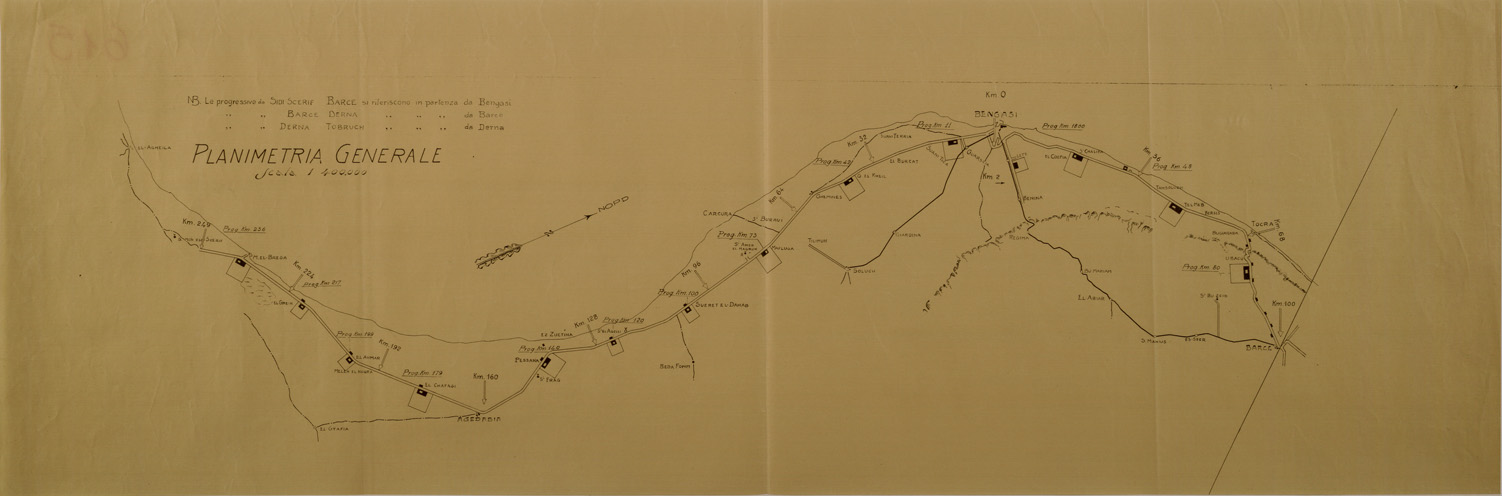 (N:31122) LITORANEA LIBICA - EL AGHEILA - TOBRUCH - CARTA 1. (SE005224) Carte e stampe antiche: riproduzione a colori su carta (formato A1)