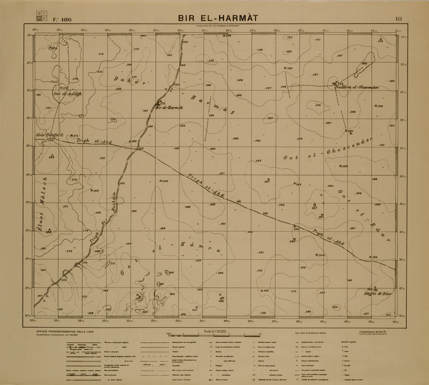 (N:31141) CIRENAICA - FOGLIO 1695 III BIR EL HARMAT. (SE005240) Carte e stampe antiche: riproduzione a colori su carta (formato A1)