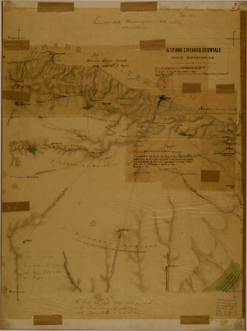 (N:31163) CIRENAICA - FOGLIO 3 ALTOPIANO CIRENAICO ORIENTALE. (SE005257) Carte e stampe antiche: riproduzione a colori su carta (formato A1)