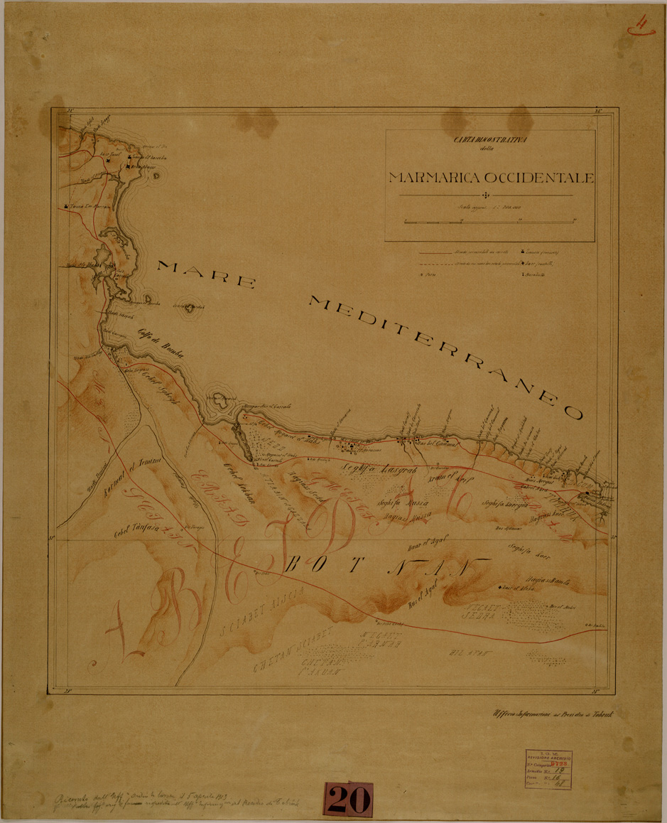 (N:31164) CIRENAICA - FOGLIO 4 MARMARICA OCCIDENTALE. (SE005258) Carte e stampe antiche: riproduzione a colori su carta (formato A1)