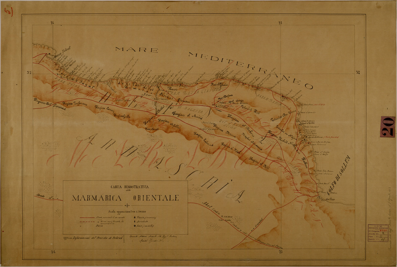 (N:31165) CIRENAICA - FOGLIO 5 MARMARICA ORIENTALE. (SE005259) Carte e stampe antiche: riproduzione a colori su carta (formato A1)