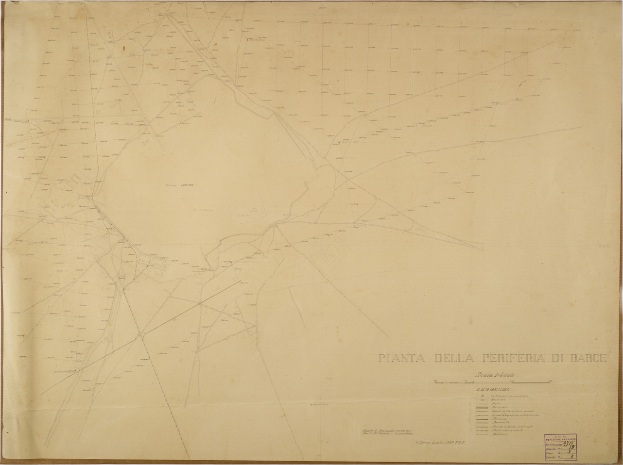 (N:31174) PIANTA DELLA PERIFERIA DI BARCE (SE005264) Carte e stampe antiche: riproduzione a colori su carta (formato A1)