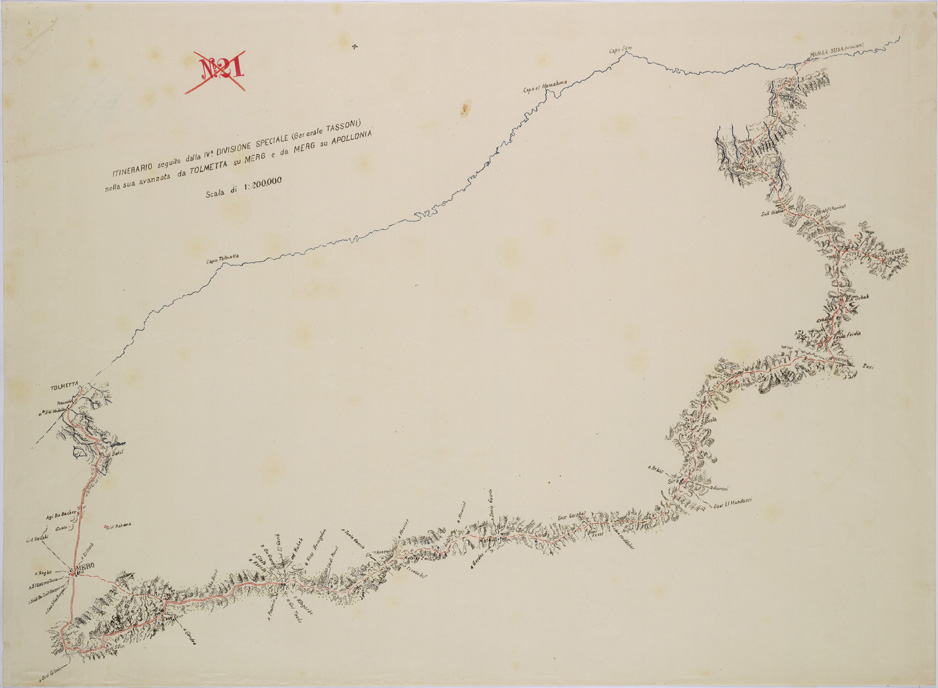 (N:31188) CIRENAICA - MERG-APOLLONIA. (SE005270) Carte e stampe antiche: riproduzione a colori su carta (formato A1)