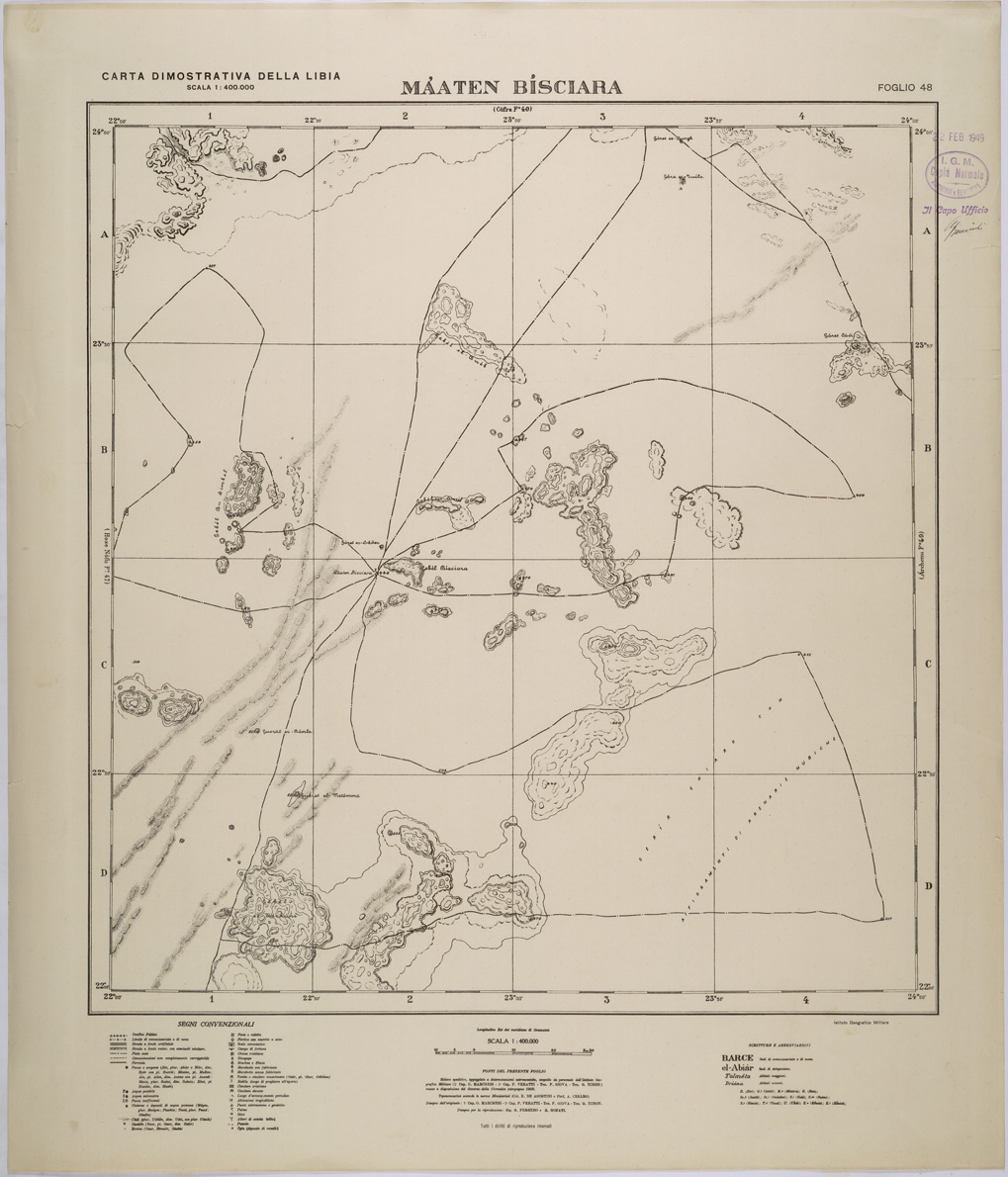 (N:31398) LIBIA - FOGLIO 48 - MAATEN BISCIARA. (SE005454) Carte e stampe antiche: riproduzione a colori su carta (formato A1)