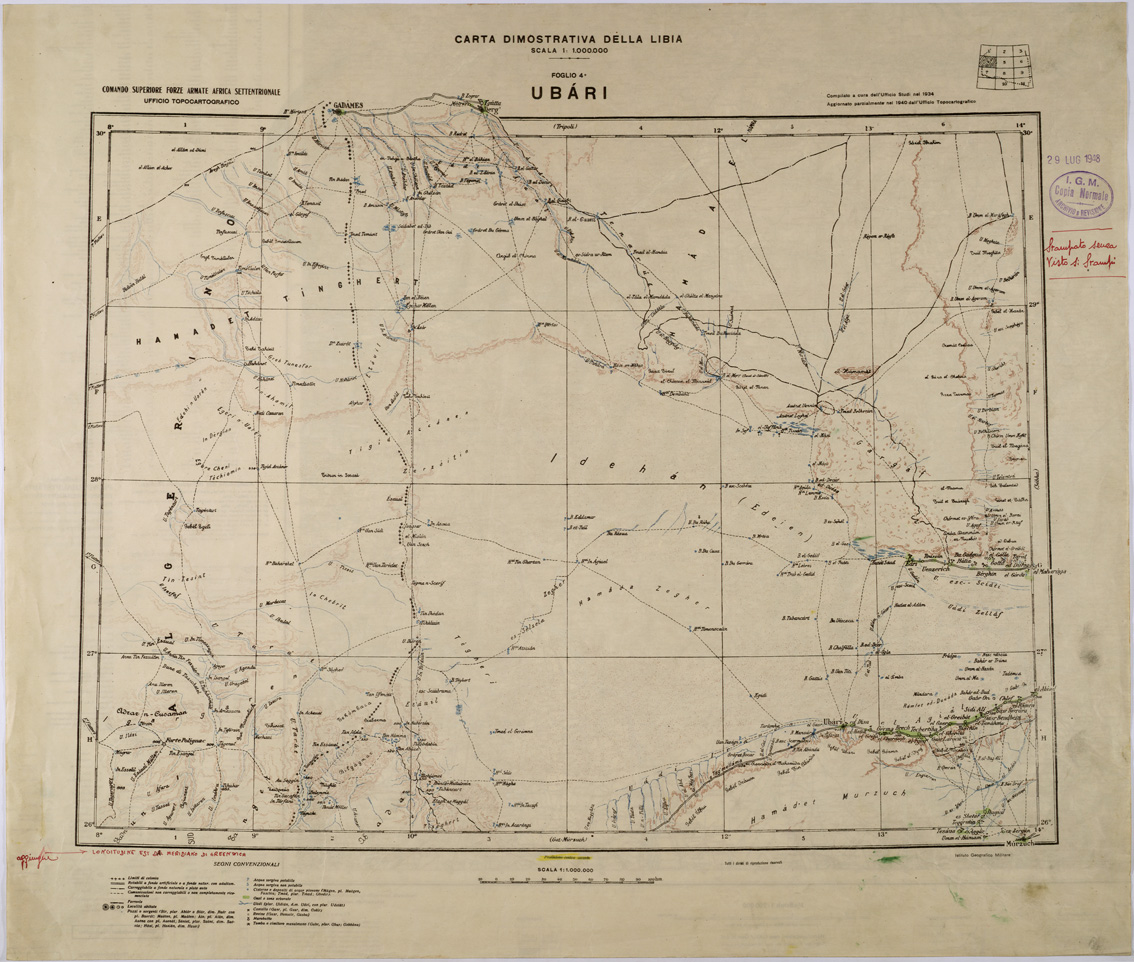 (N:31403) CARTA DIMOSTRATIVA - FOGLIO 4 - UBARI. (SE005460) Carte e stampe antiche: riproduzione a colori su carta (formato A1)