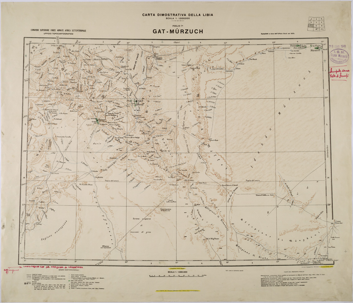 (N:31405) CARTA DIMOSTRATIVA  - FOGLIO 7 - GAT-MURZUCH. (SE005463) Carte e stampe antiche: riproduzione a colori su carta (formato A1)