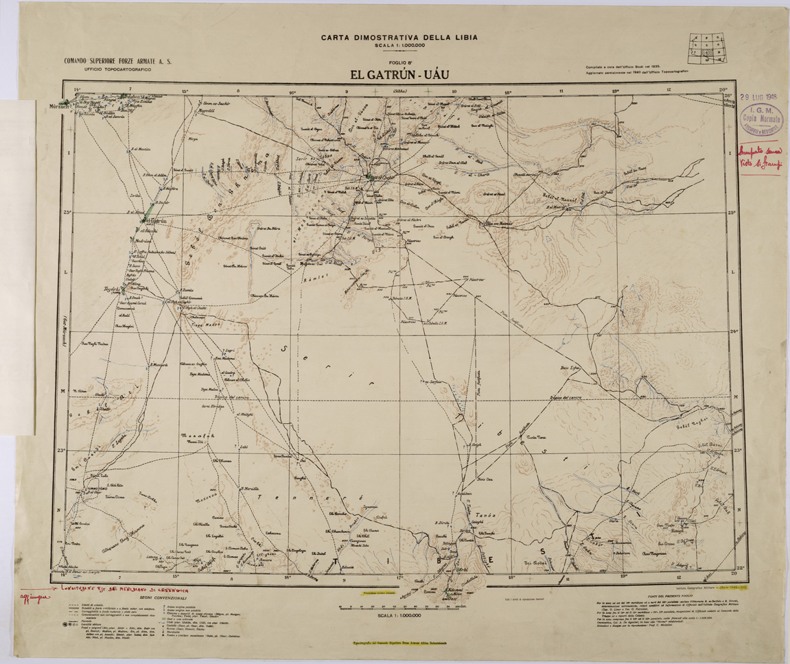 (N:31406) CARTA DIMOSTRATIVA - FOGLIO 8 - EL GATRUN-UAU. (SE005464) Carte e stampe antiche: riproduzione a colori su carta (formato A1)