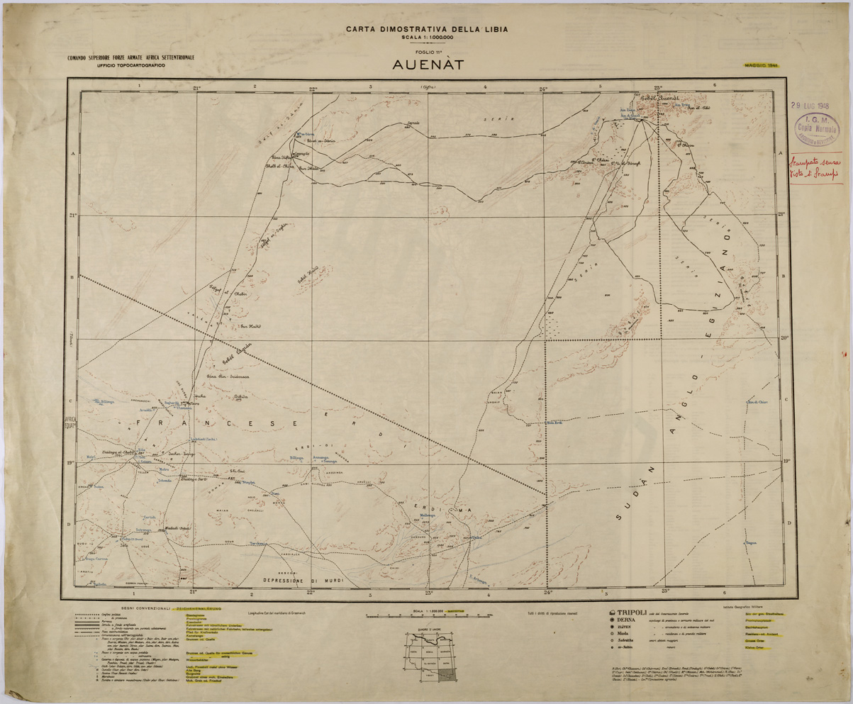 (N:31411) CARTA DIMOSTRATIVA - FOGLIO - AUENAT. (SE005467) Carte e stampe antiche: riproduzione a colori su carta (formato A1)