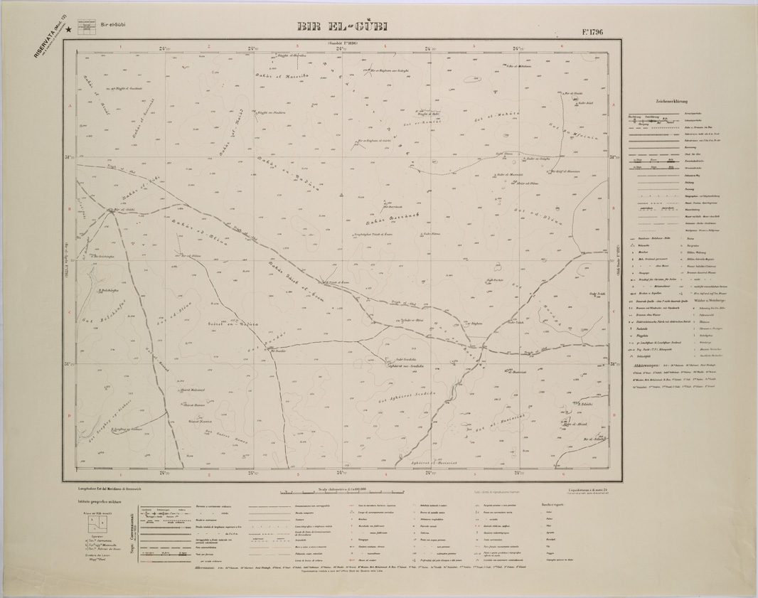 (N:31423) TRIANGOLI DELLA RETE GEODETICA SU FOGLI - FOGLIO 1796 - BIR EL GUBI. (SE005479) Carte e stampe antiche: riproduzione a colori su carta (formato A1)