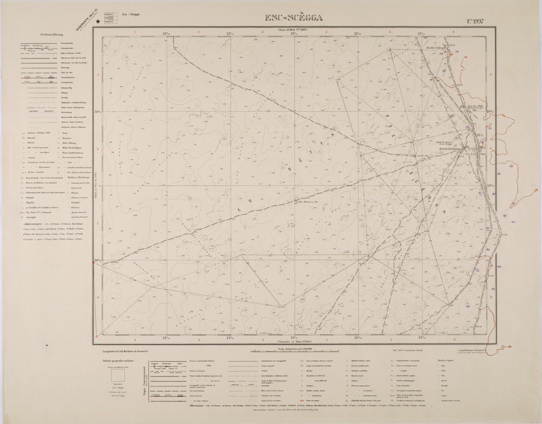 (N:31431) TRIANGOLI DELLA RETE GEODETICA SU FOGLI - FOGLIO 1997 - ESC SCEGGA. (SE005487) Carte e stampe antiche: riproduzione a colori su carta (formato A1)