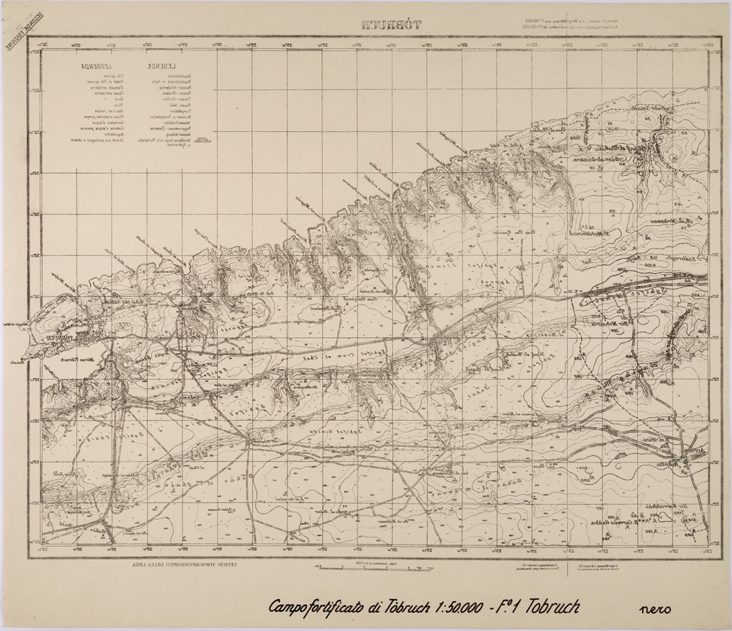 (N:31448) CAMPO FORTIFICATO DI TOBRUCH - TUBRUCK. (SE005506) Carte e stampe antiche: riproduzione a colori su carta (formato A1)