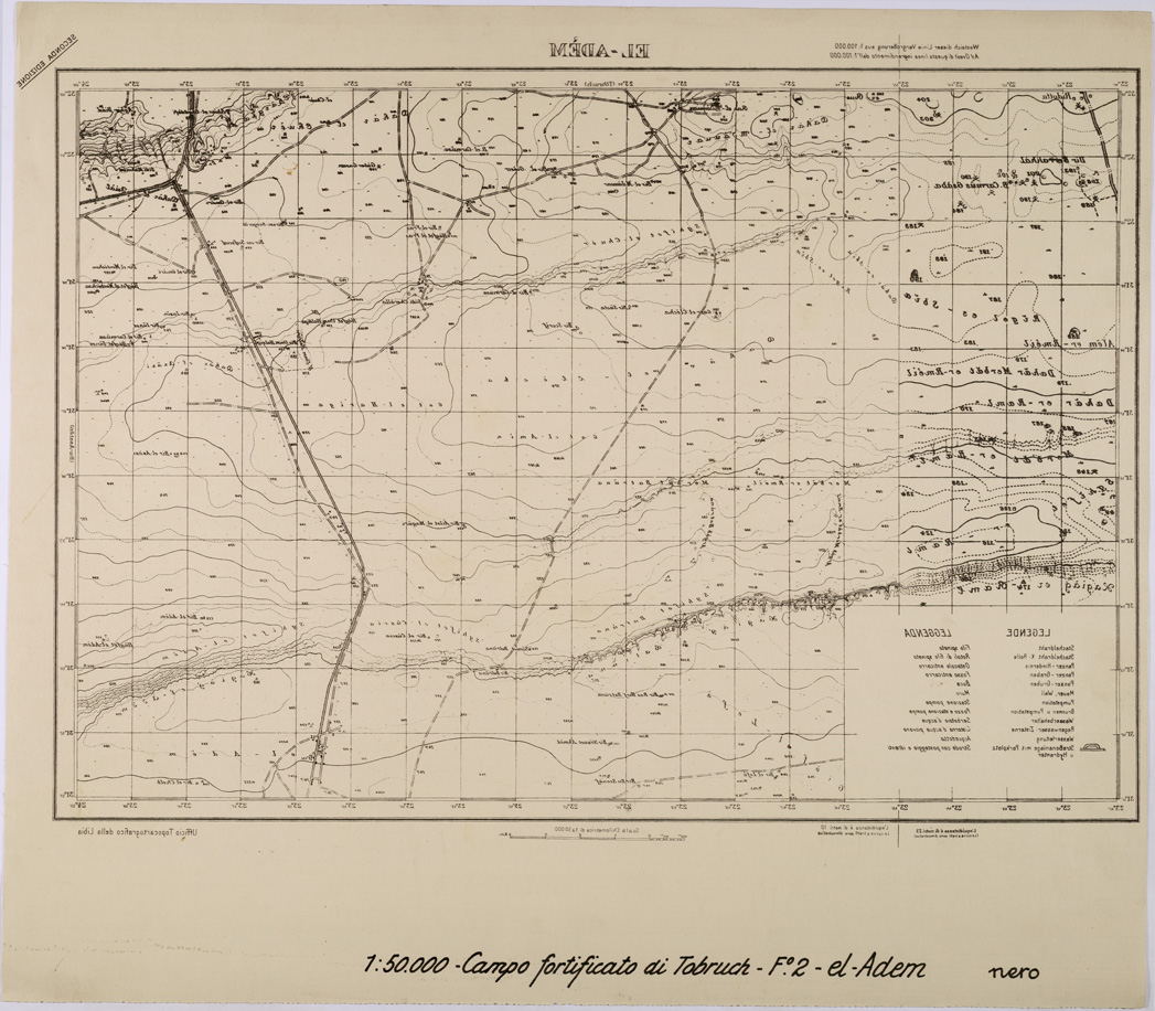 (N:31449) CAMPO FORTIFICATO DI TOBRUCH - EL ADEM. (SE005507) Carte e stampe antiche: riproduzione a colori su carta (formato A1)