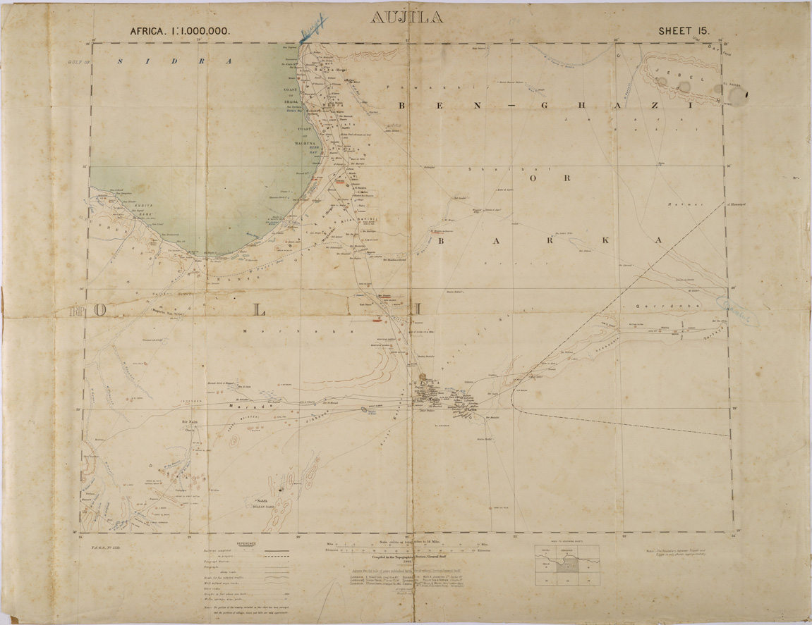 (N:31456) CIRENAICA - AUJILA. (SE005514) Carte e stampe antiche: riproduzione a colori su carta (formato A1)