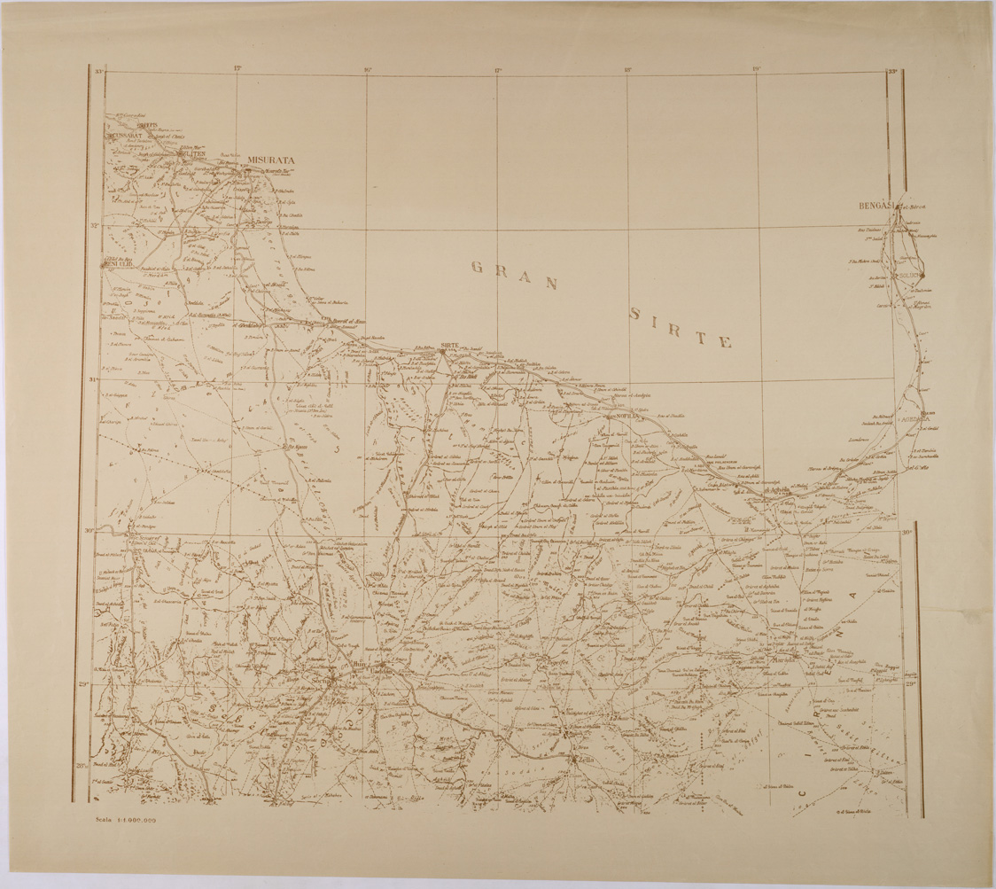 (N:31460) CIRENAICA - GRAN SIRTE. (SE005518) Carte e stampe antiche: riproduzione a colori su carta (formato A1)