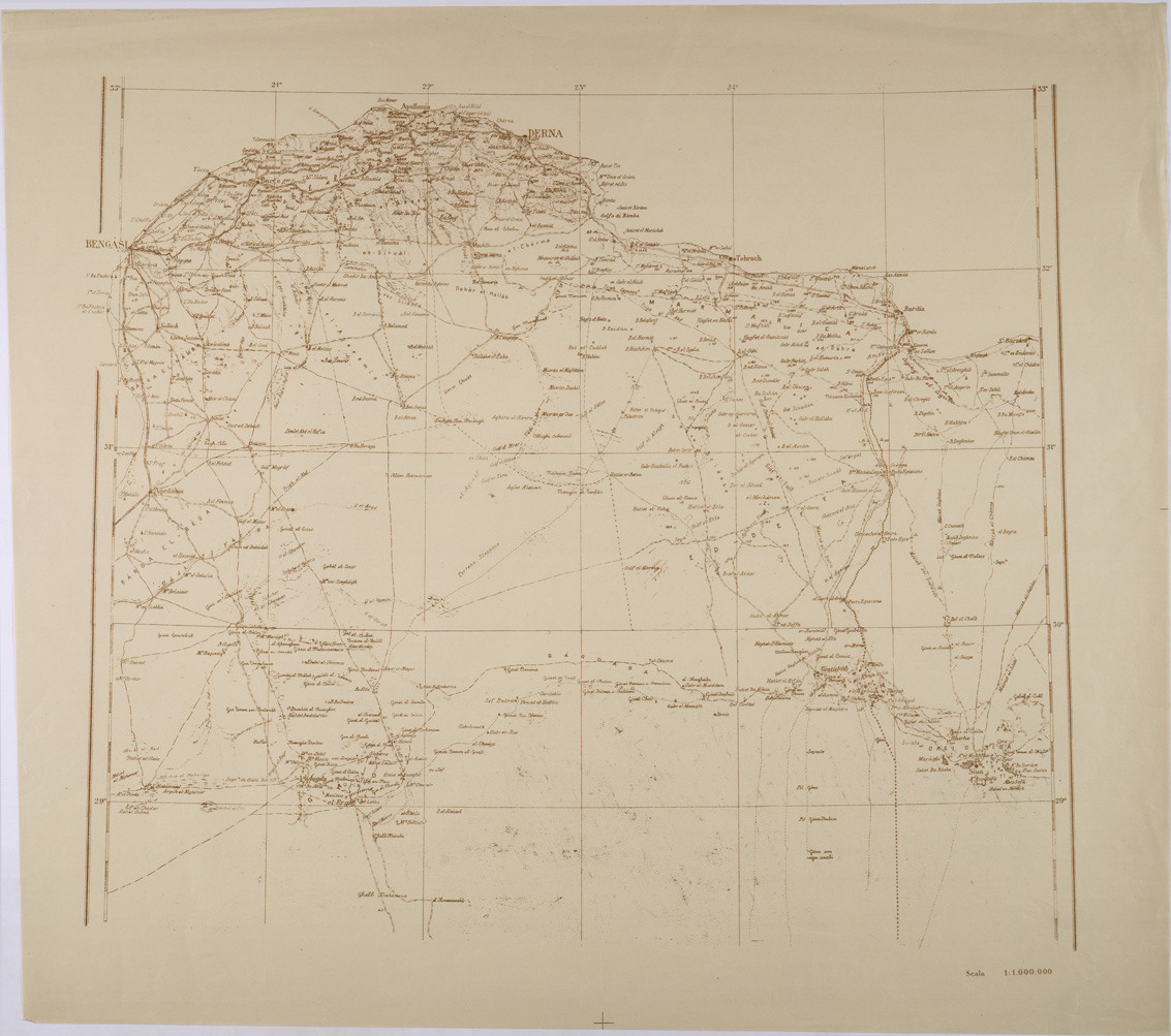 (N:31461) CIRENAICA - DERNA. (SE005519) Carte e stampe antiche: riproduzione a colori su carta (formato A1)