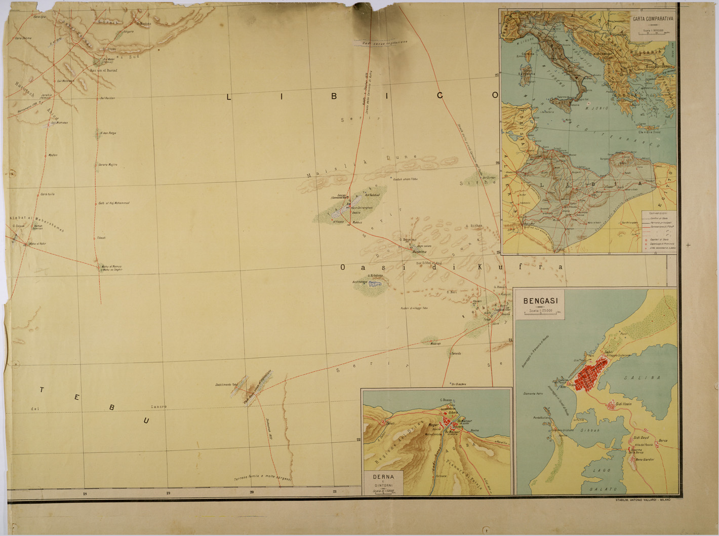 (N:31528) CARTA DIMOSTRATIVA DELLA LIBIA - TAVOLA 4. (SE005602) Carte e stampe antiche: riproduzione a colori su carta (formato A1)