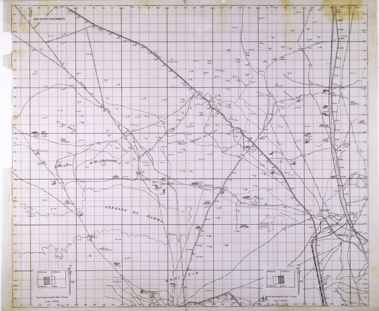 (N:31531) ZONE MEHAMLA TUNISIA. (SE005606) Carte e stampe antiche: riproduzione a colori su carta (formato A1)
