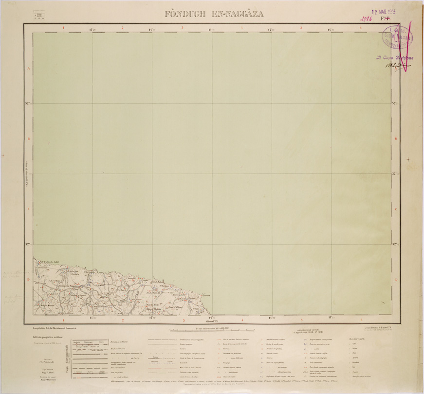 (N:31561) LIBIA - FOGLIO 1376  - FONDUGH EN-NAGGAZA. (SE005712) Carte e stampe antiche: riproduzione a colori su carta (formato A1)
