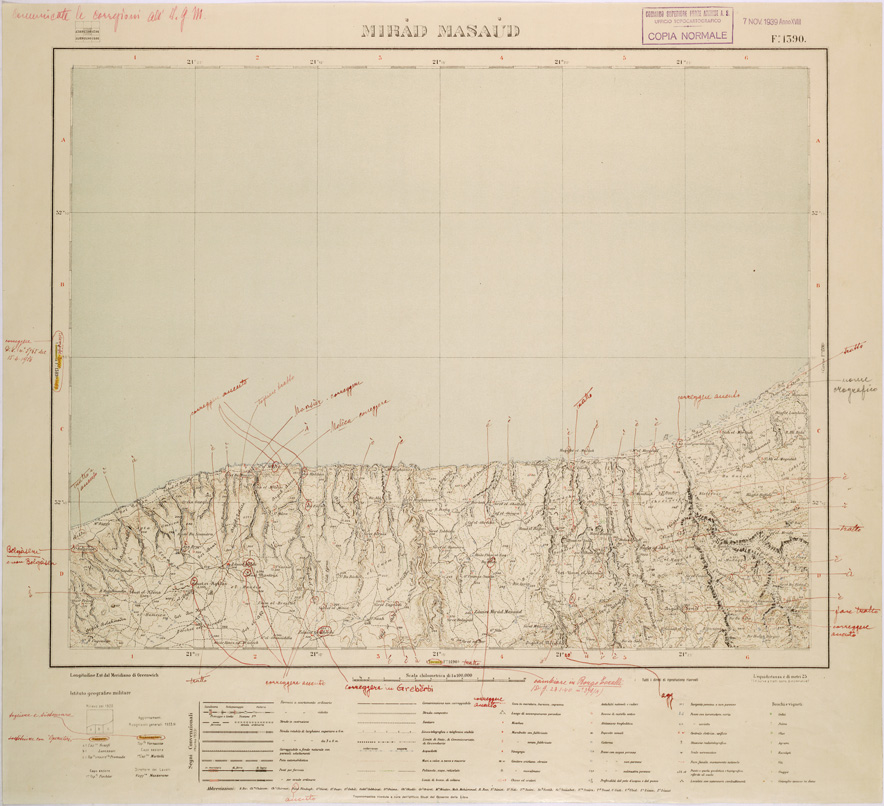 (N:31562) LIBIA - FOGLIO 1390 -  MIRAD MASAUD. (SE005713) Carte e stampe antiche: riproduzione a colori su carta (formato A1)