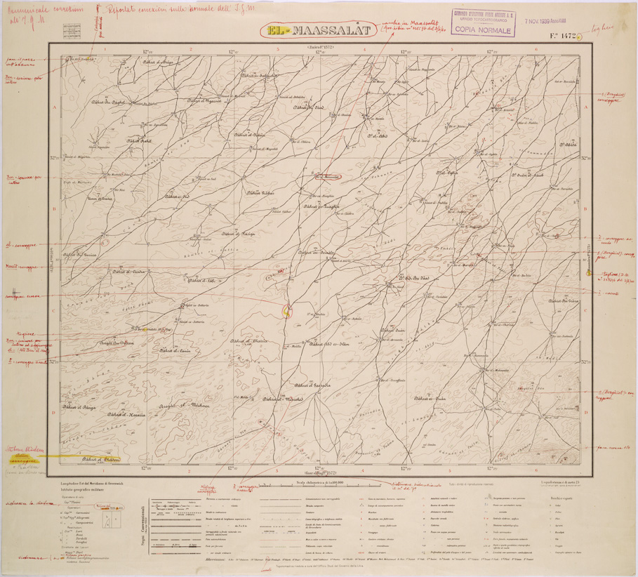 (N:31567) LIBIA - FOGLIO 1472 - EL MAASSALAT. (SE005718) Carte e stampe antiche: riproduzione a colori su carta (formato A1)