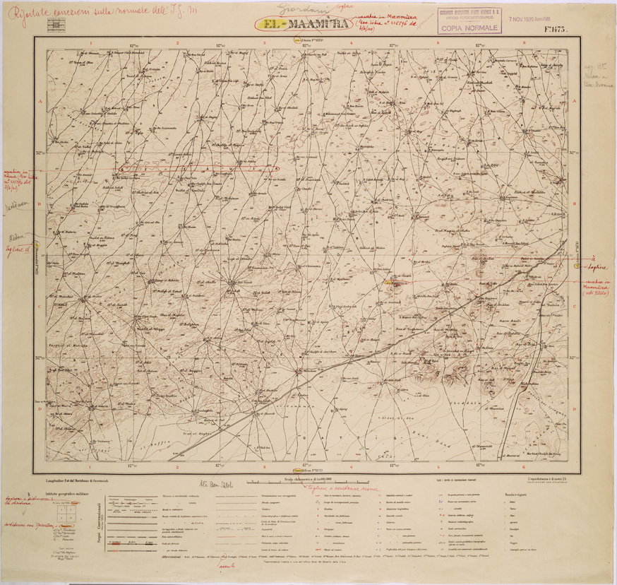 (N:31568) LIBIA - FOGLIO 1473 - EL MAAMURA. (SE005719) Carte e stampe antiche: riproduzione a colori su carta (formato A1)
