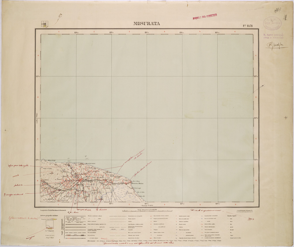 (N:31573) LIBIA - FOGLIO 1478 - MISURATA. (SE005724) Carte e stampe antiche: riproduzione a colori su carta (formato A1)