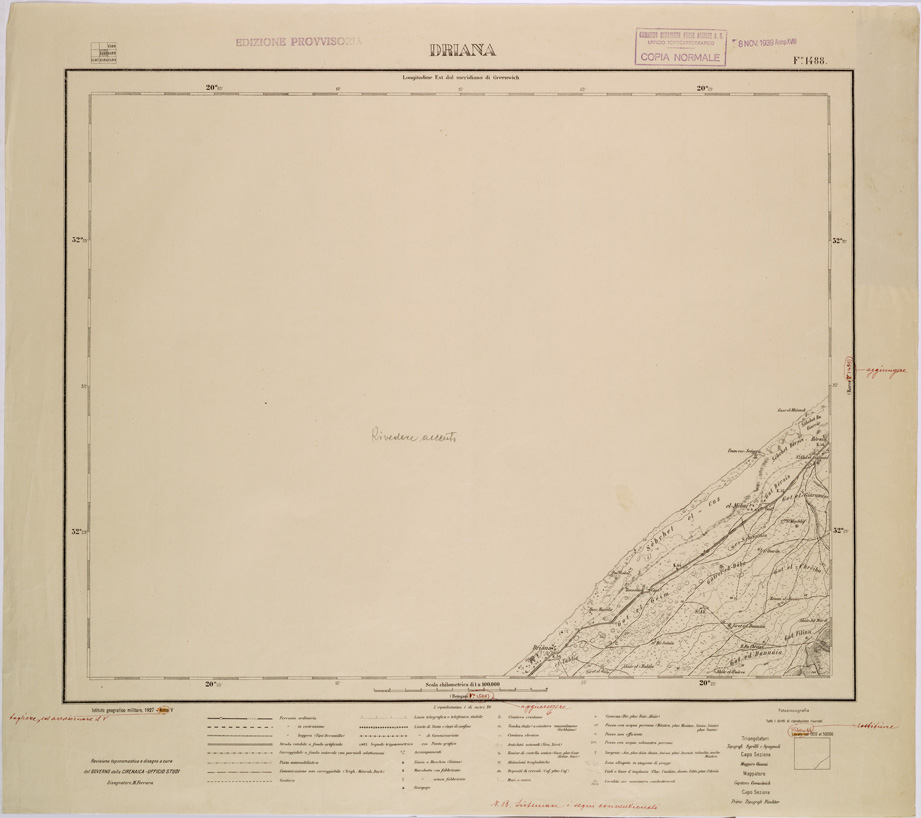 (N:31574) LIBIA - FOGLIO 1488 - DRIANA (SE005725) Carte e stampe antiche: riproduzione a colori su carta (formato A1)