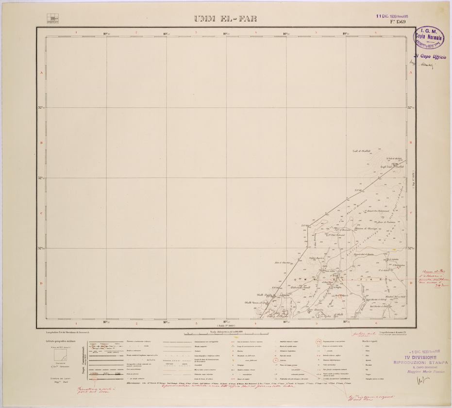 (N:31581) LIBIA - FOGLIO 1569 UMM EL-FAR. (SE005732) Carte e stampe antiche: riproduzione a colori su carta (formato A1)
