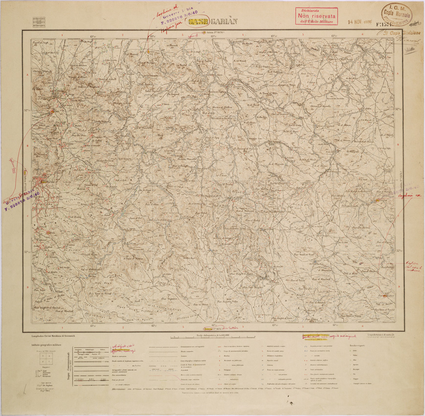 (N:31586) LIBIA - FOGLIO 1574 - GASR GARIAN. (SE005737) Carte e stampe antiche: riproduzione a colori su carta (formato A1)