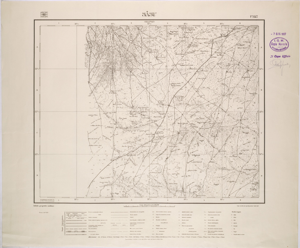 (N:31587) LIBIA - FOGLIO 1577 - SASU'. (SE005738) Carte e stampe antiche: riproduzione a colori su carta (formato A1)