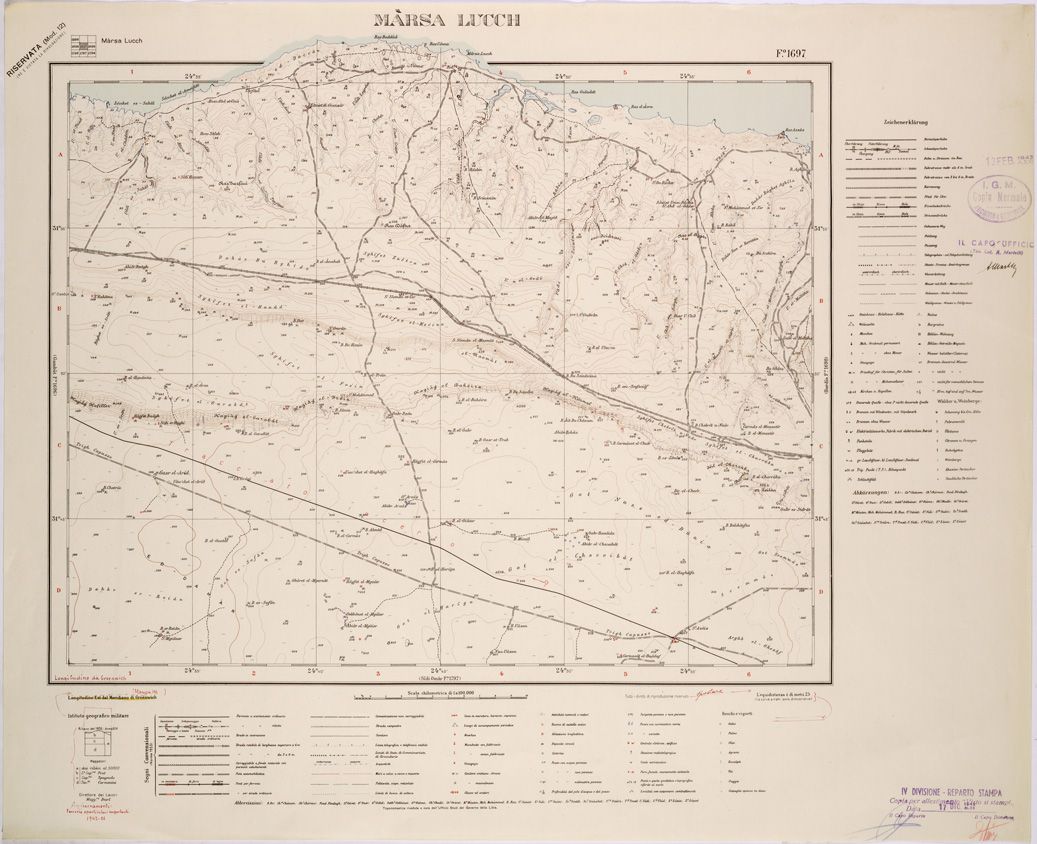 (N:31613) LIBIA - FOGLIO 1697 - MARSA LUCCH. (SE005764) Carte e stampe antiche: riproduzione a colori su carta (formato A1)