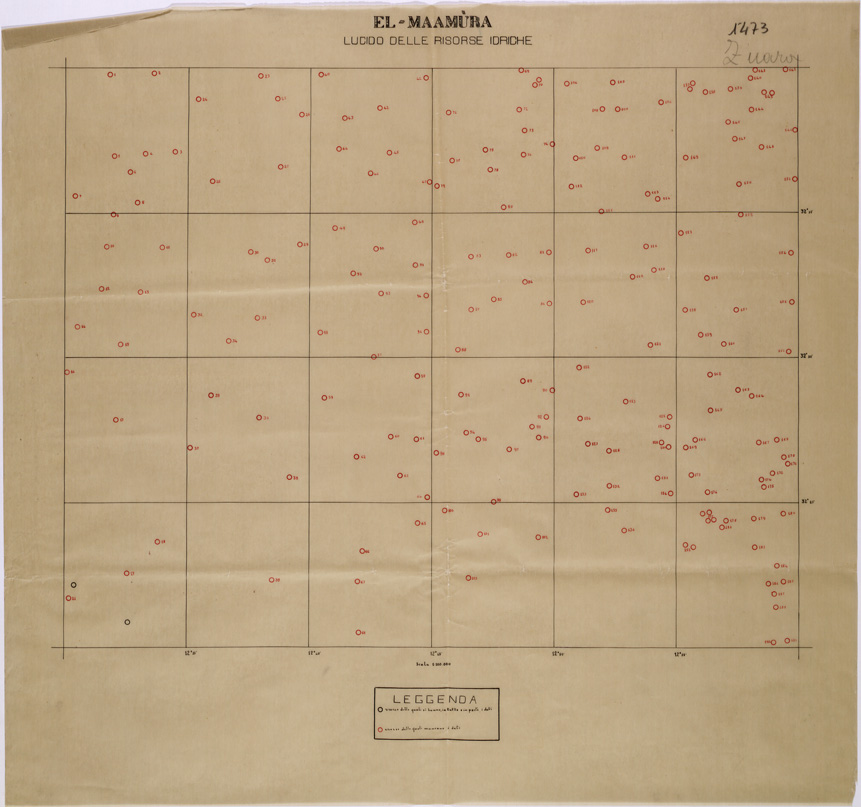 (N:31758) RISORSE IDRICHE DELLA TRIPOLITANIA - FOGLIO 1473 - EL MAAMURA. (SE005899) Carte e stampe antiche: riproduzione a colori su carta (formato A1)