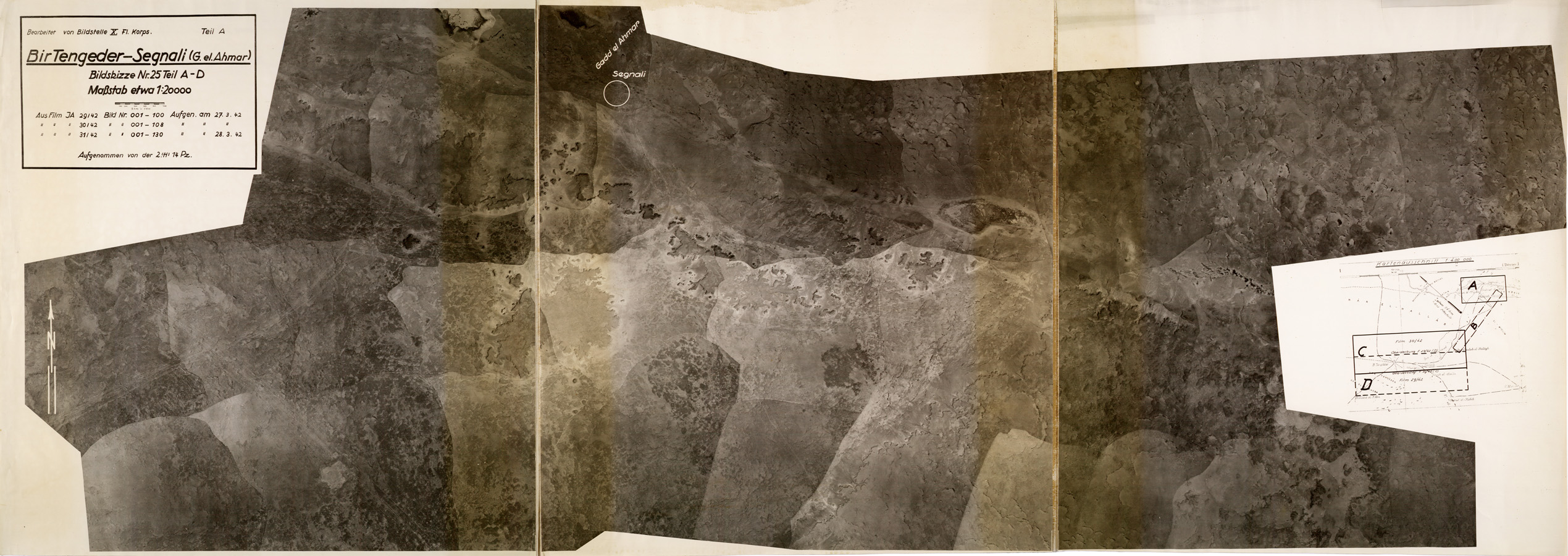 (N:35228) BIR TENGEDER - SEGNALI ( G. EL. AHMAR ) - TEIL A - FOTOPIANO (SE005954) Carte e stampe antiche: riproduzione a colori su carta (formato A1)