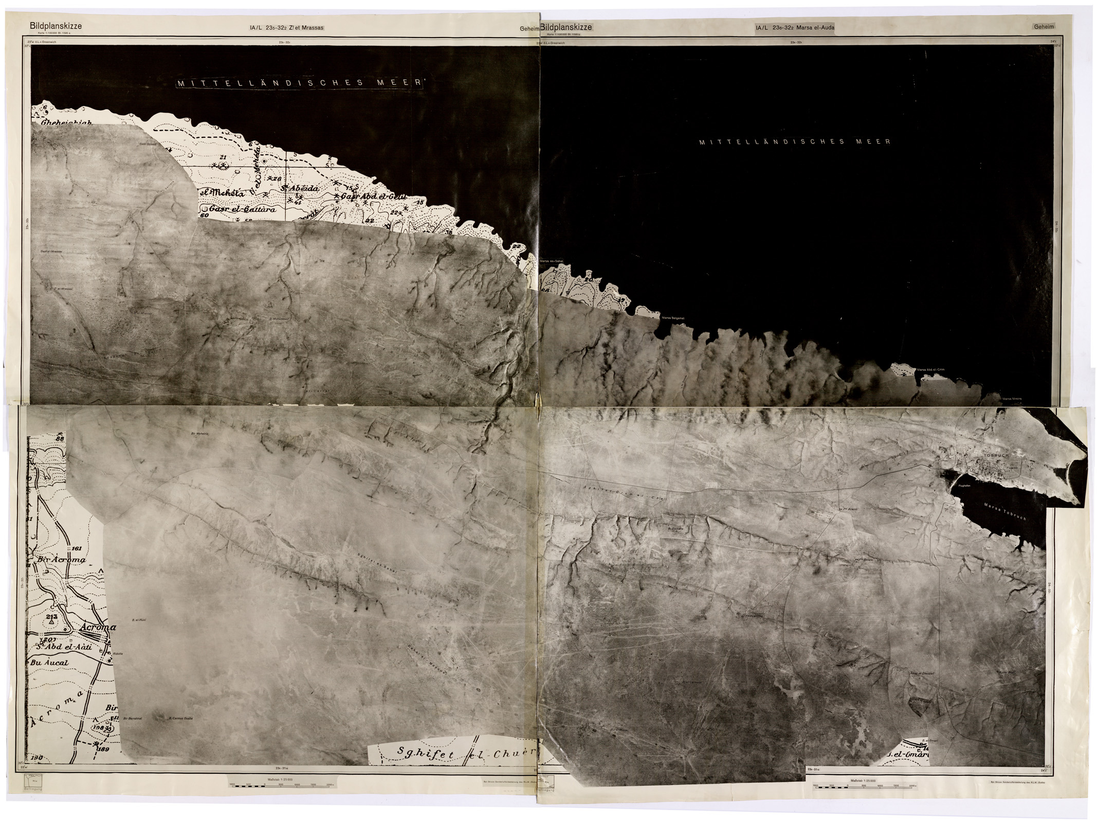 (N:31830) ZONA DI TOBRUK - FOGLIO 1. (SE005978) Carte e stampe antiche: riproduzione a colori su carta (formato A1)
