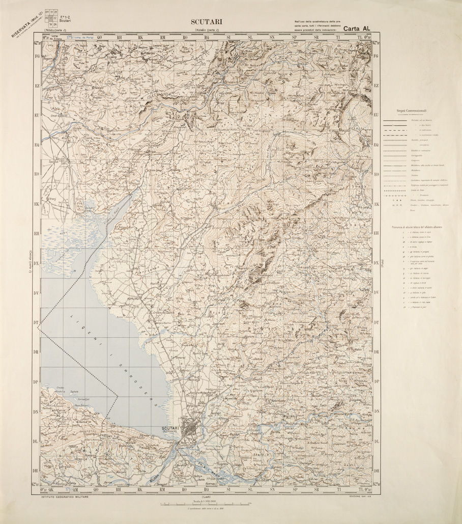 (N:31746) ALBANIA FOGLIO 1 Z SCUTARI (SE006015) Carte e stampe antiche: riproduzione a colori su carta (formato A1)