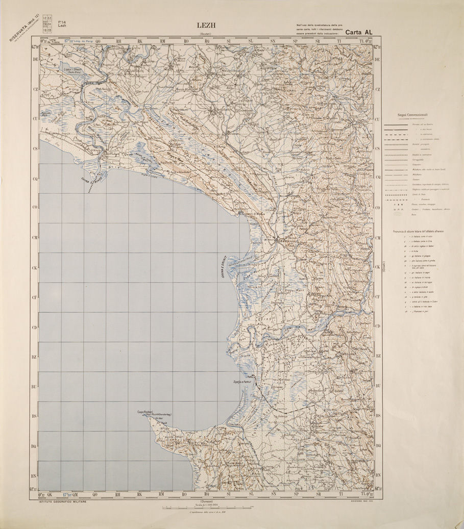 (N:31747) ALBANIA FOGLIO 1 A LEZH (SE006016) Carte e stampe antiche: riproduzione a colori su carta (formato A1)