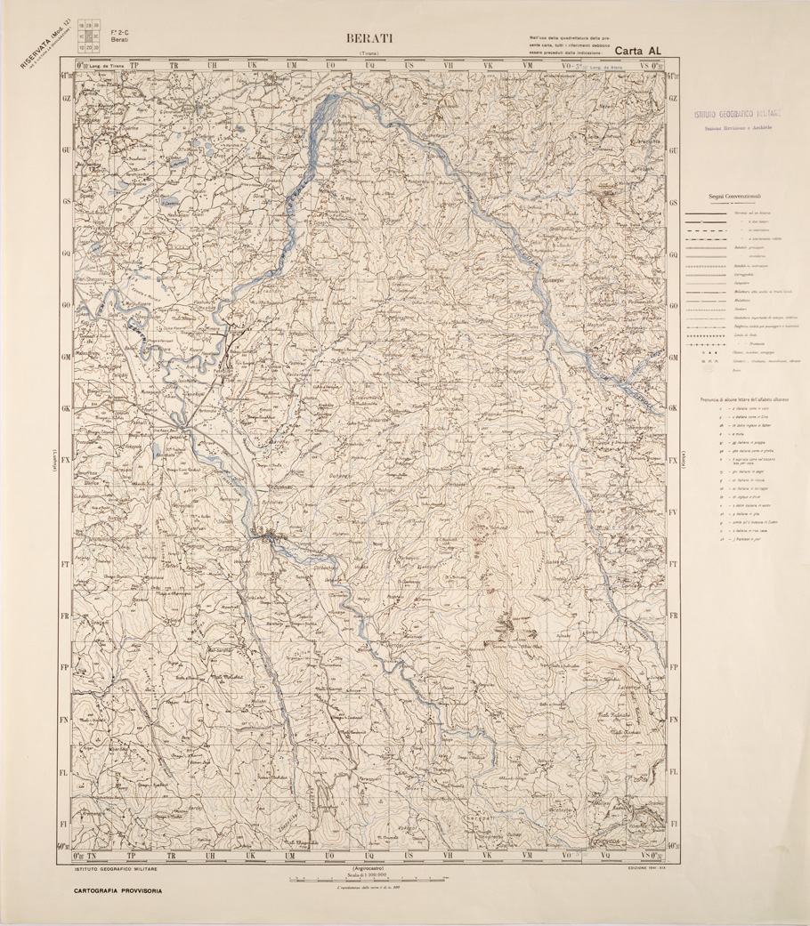 (N:31749) ALBANIA FOGLIO 2 C BERATI (SE006018) Carte e stampe antiche: riproduzione a colori su carta (formato A1)