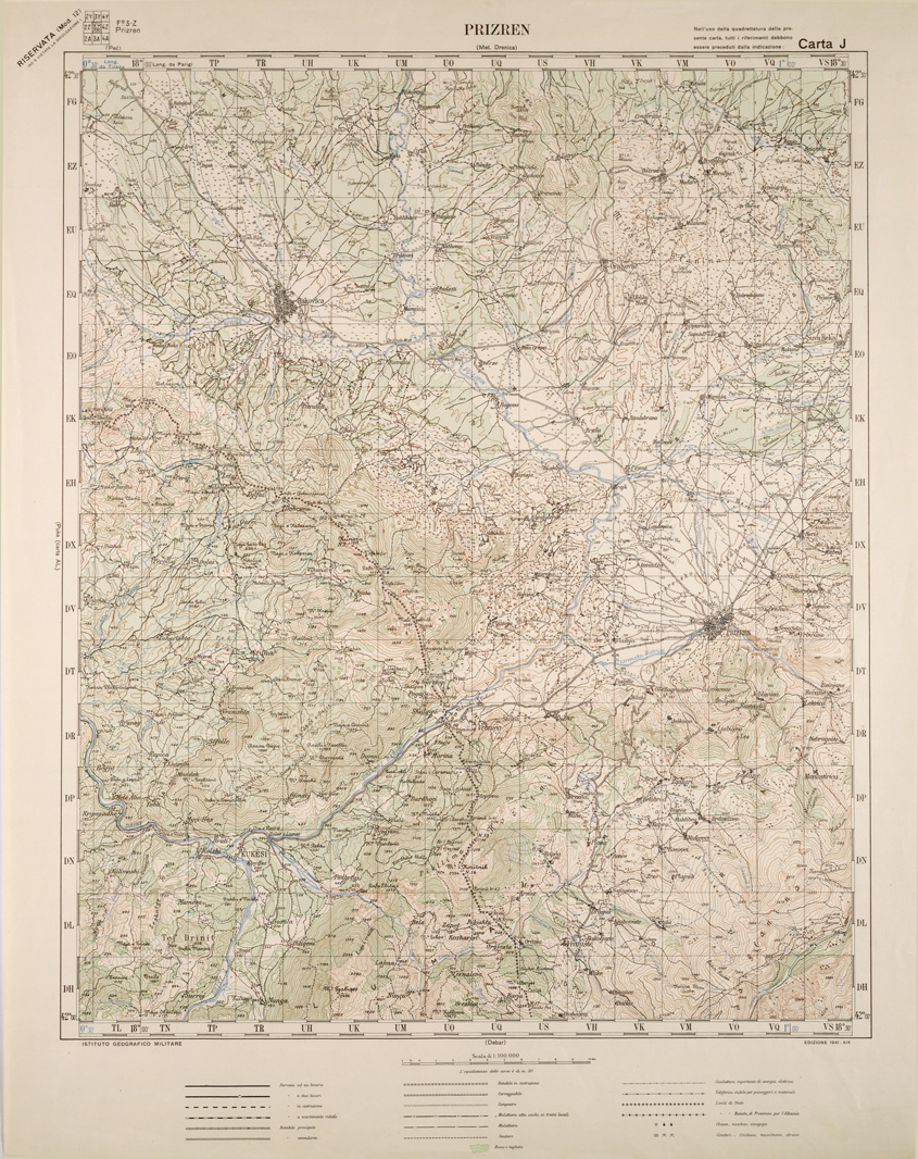 (N:31754) ALBANIA FOGLIO 3 Z PRIZREN (SE006023) Carte e stampe antiche: riproduzione a colori su carta (formato A1)