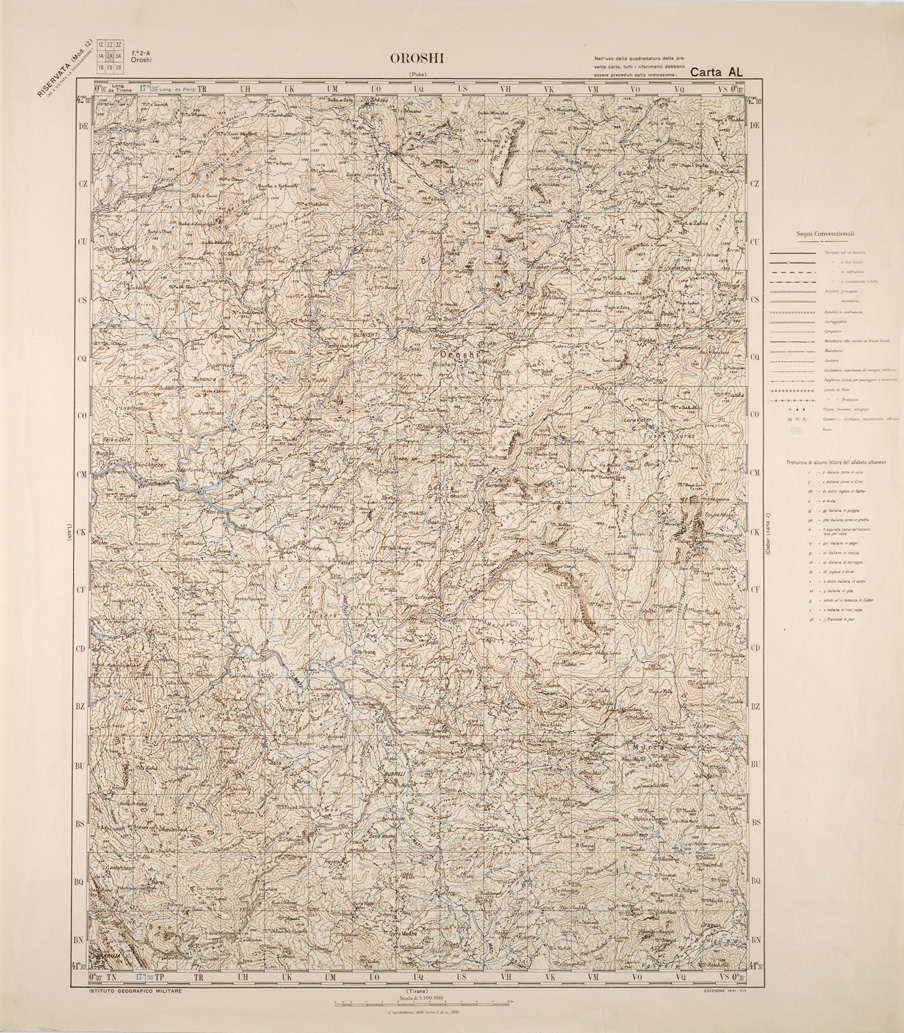 (N:31761) ALBANIA FOGLIO 2 A OROSHI (SE006024) Carte e stampe antiche: riproduzione a colori su carta (formato A1)