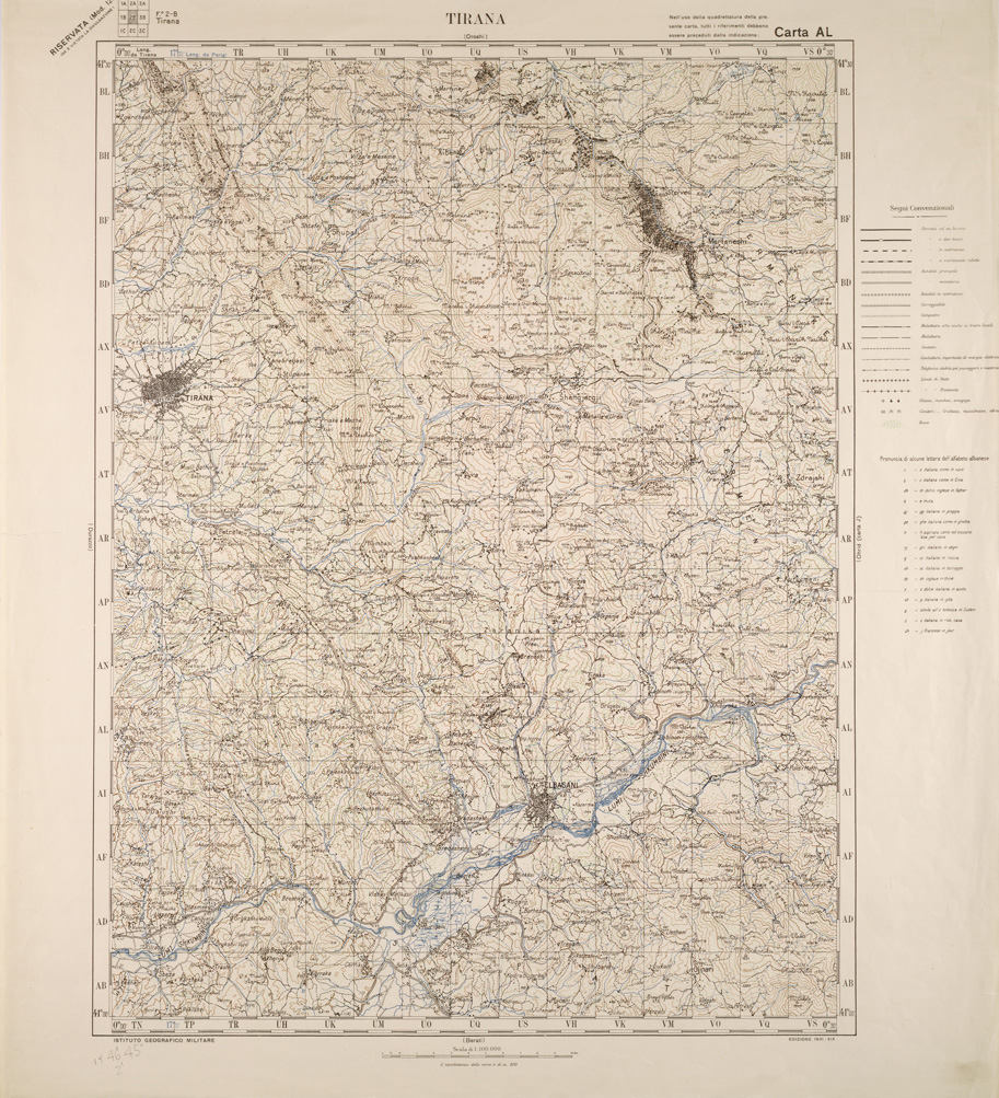 (N:31763) ALBANIA FOGLIO 2 B TIRANA (SE006025) Carte e stampe antiche: riproduzione a colori su carta (formato A1)