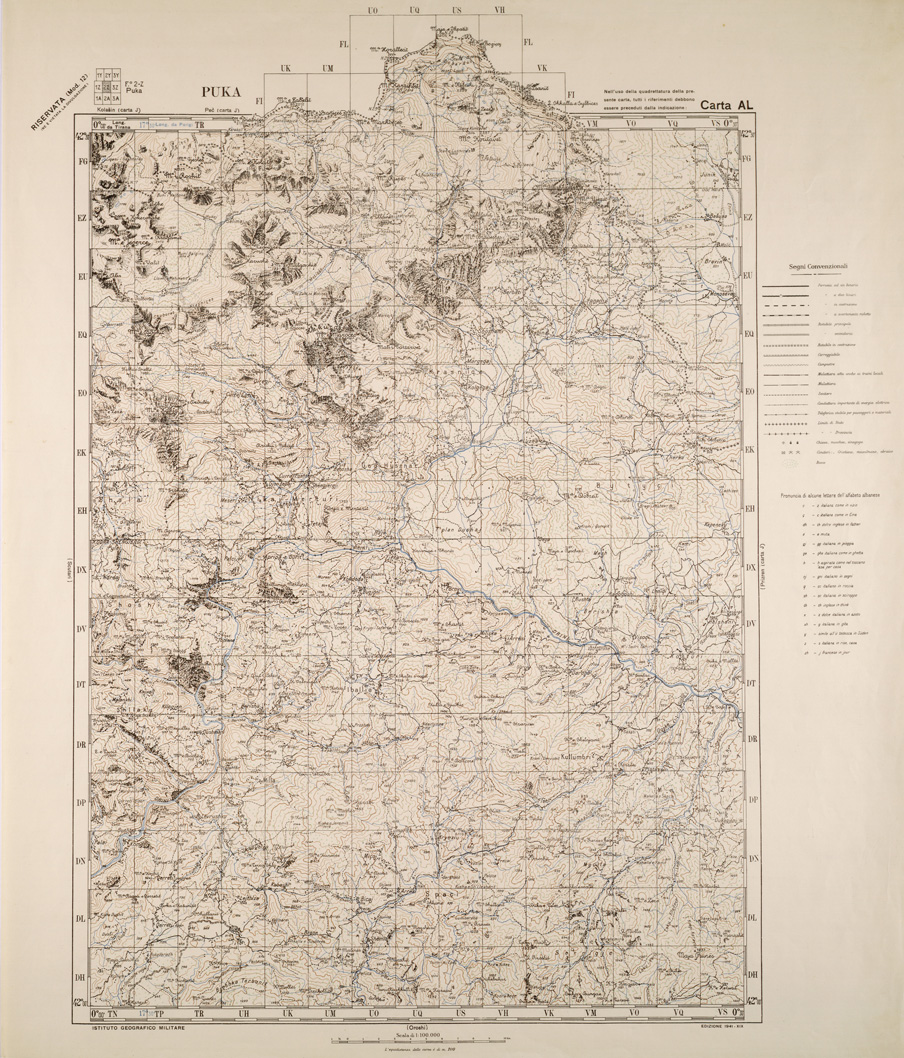 (N:31775) ALBANIA FOGLIO 2 Z PUKA (SE006026) Carte e stampe antiche: riproduzione a colori su carta (formato A1)