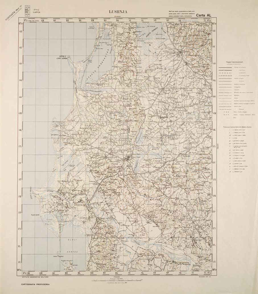 (N:31790) ALBANIA FOGLIO 1 C LUSHNJA (SE006029) Carte e stampe antiche: riproduzione a colori su carta (formato A1)
